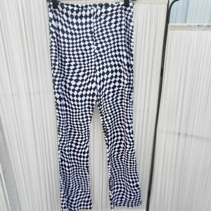 Black and White Checkered  Flare Pants